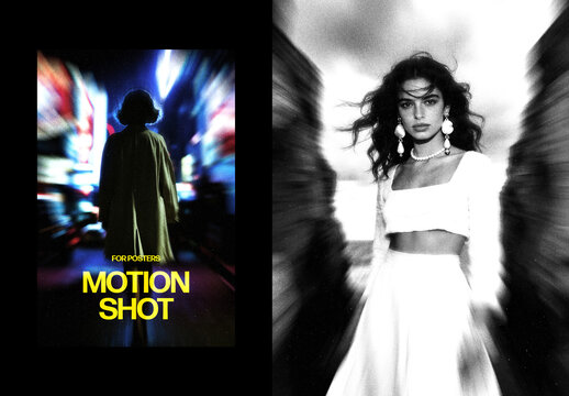 Vertical Motion Shot Photo Effect For Poster And Print Design