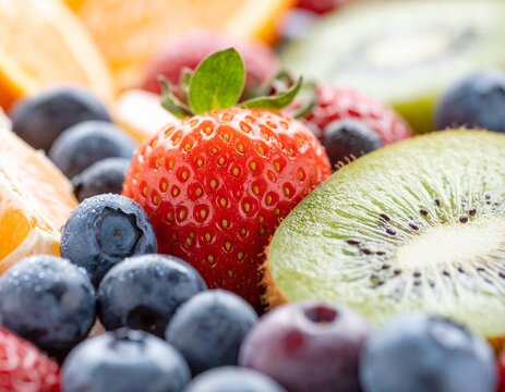 Vibrant Fresh Fruit Medley with Berries and Citrus