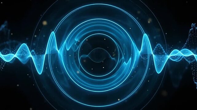 Blue noise sound effect on black background.