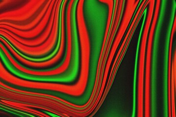 Dynamic abstract liquid flow showcasing a striking blend of bold red and electric green colors with a wavy texture © MDABULKALAM
