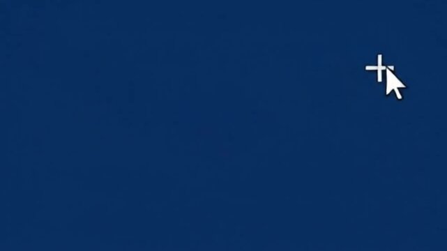 Computer Mouse Arrow Cursor Icon Pointing On Dark Blue Background (68 letters)