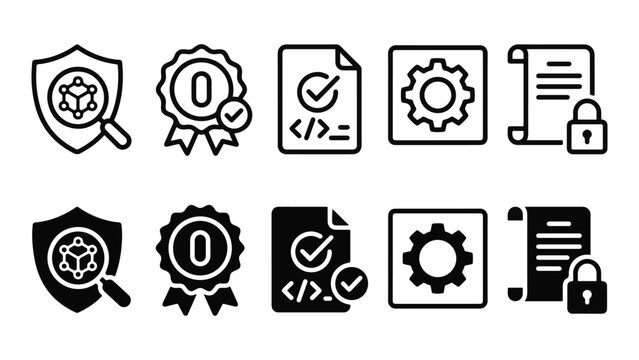 DID Security Line and Solid Icon Pack For Security | DID security, identity, audit, credentials and auth - Minimal and Editable Vector Icons