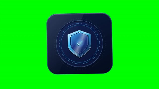 Cyber Security Escudo Tarjeta Pantalla Verde Animaci&oacute;n.