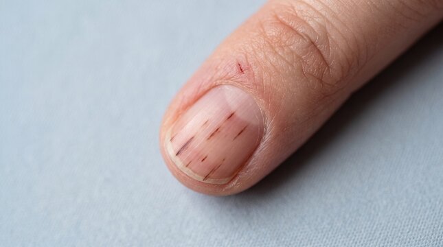 Fingernail Close-Up splinter hemorrhages