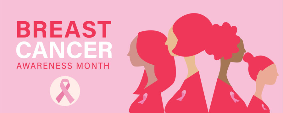 Breast cancer awareness and prevention month banner