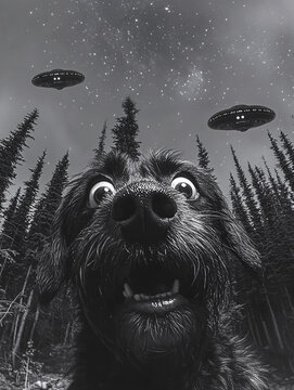 Surreal Alien Encounter in a Forest