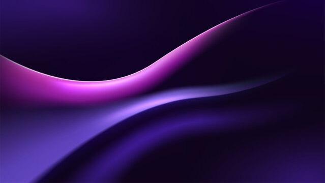 Dynamic Violet Light Waves, Vector Illustration