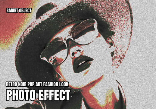 Retro Noir Pop Art Fashion Photo Effect Template