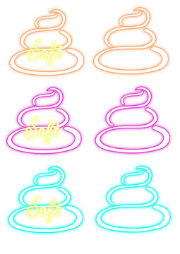 vector illustration 様々なソフトクリーム
