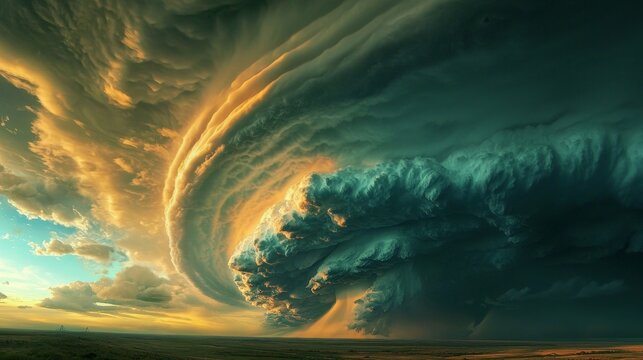 Captivating dark clouds loom above the plains. 