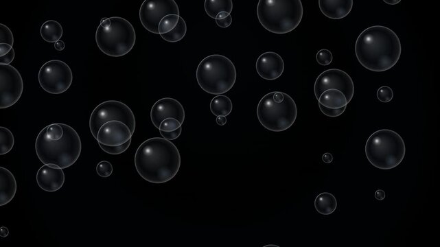 Abstract background with floating transparent bubbles of various sizes for design