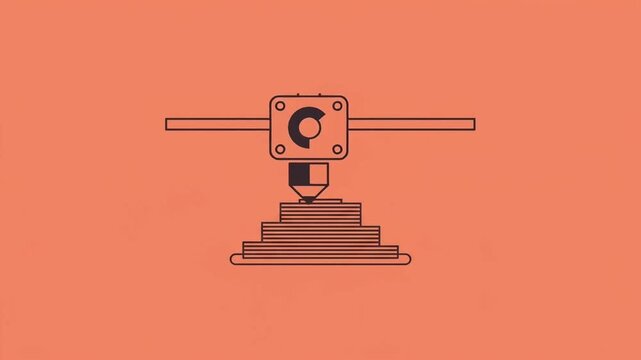 Minimalist 3D Printing Process Animation Concept