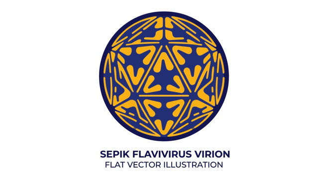 Sepik Flavivirus Virion Flat Vector Illustration Abstract Geometric Pathogen Icon Isolated