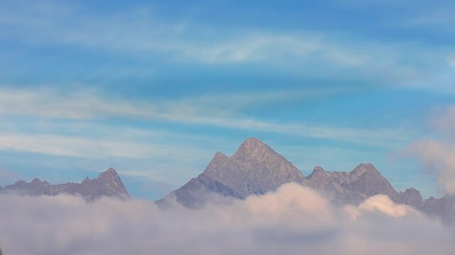 Moving clouds over the Devil's mountains, Bergamo Alps, Lombardy landscape