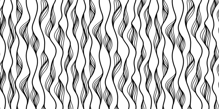 Abstract organic wavy lines pattern background. seamless nature foliage wave line background. Abstract wavy outline background.