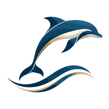 Dynamic Blue Dolphin Leap in Ocean Waves