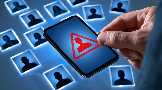 Person holding phone showing identity theft risk