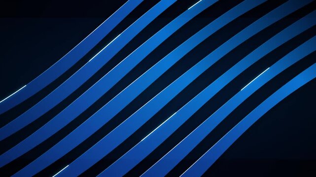 Abstract Blue Flowing Diagonal Lines on Dark Background
