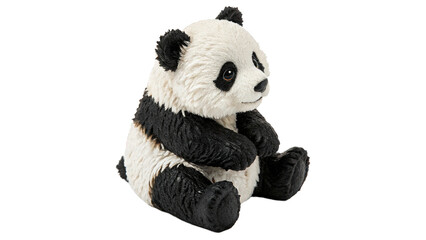 Cute small panda bear plush toy childhood isolated on transparent background © Oliver