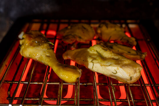 Chicken or pork meat for grilling to eat at the restaurant or at home