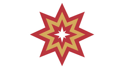 Fototapeta premium Geometric Eight Pointed Christmas Star Minimalist Vector Illustration