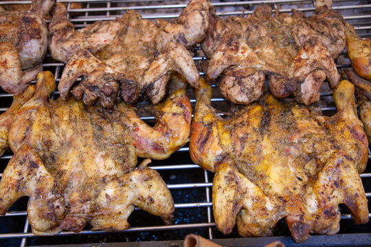 Chicken or pork meat for grilling to eat at the restaurant or at home