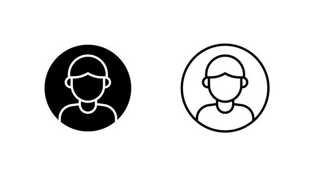 User profile glyph and outline icon. Avatar account social media.