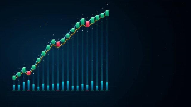Fintech Market Nexus Flow with Luminous Candlestick Data Waves
