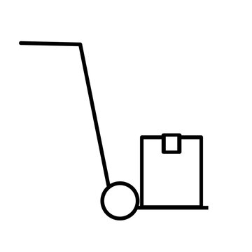 Hand Truck Dolly with Package Box Icon ecommerce icons