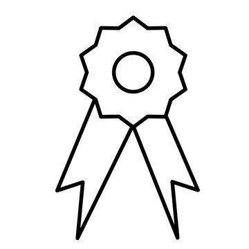 Award Ribbon Rosette Badge Line Icon ecommerce icons