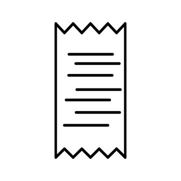 Paper Receipt Bill Slip Line Icon ecommerce icons
