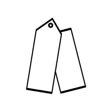 Price Tag Icon Vector  Double Blank Shopping Label and Hang Tag Line Art ecommerce icons