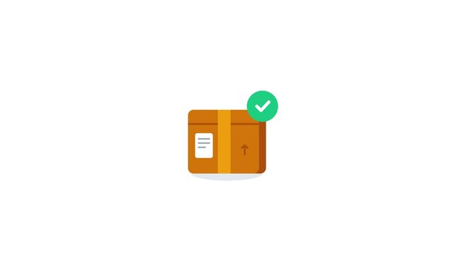 Delivered Package Box with Checkmark Animation