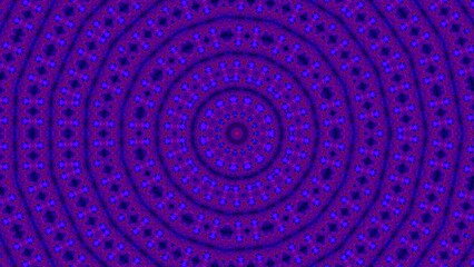 Obraz premium This image showcases a vibrant, illuminated circular design with concentric geometric patterns in vivid blue neon