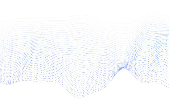 Abstract blue dot wave lines vector technology pattern design