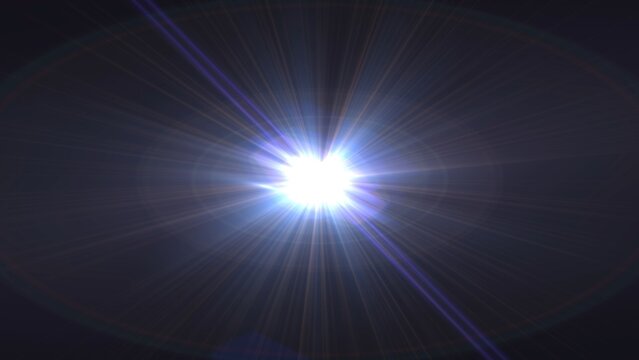 Bright light bursts across a dark backdrop. Radiant rays extend outward in vivid, glowing beams
