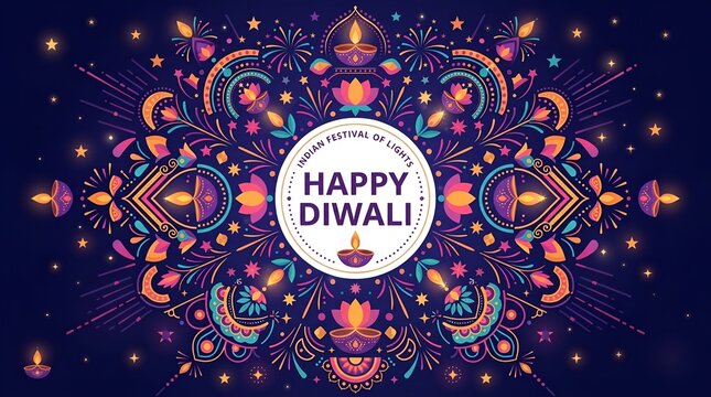 Happy Diwali, festival of light. Modern geometric minimalist design. Poster, banner and social media template