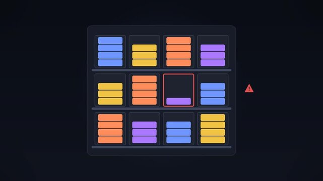 Inventory stock level dashboard with low stock alert and automatic restock