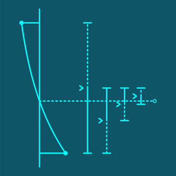 Bisection method: nested intervals halving to bracket the root of a function, numerical analysis line art vector-Horizontal