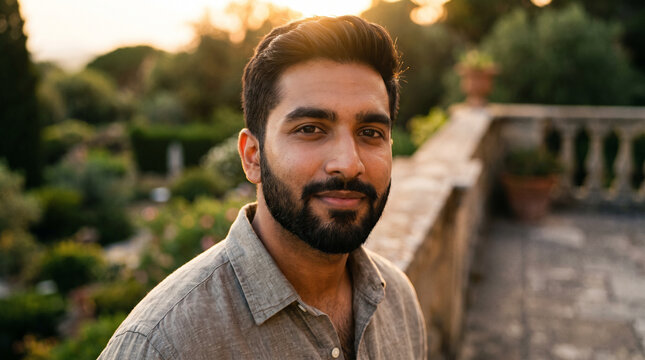 Golden Hour Beauty Portrait of Indian Man 