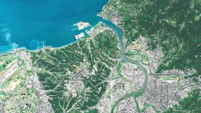 Satellite View of Taipei Metropolitan Area, Taiwan