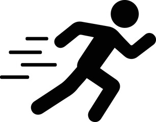 Obraz premium Stickman Running Person Icon with Speed Lines and Motion Effect