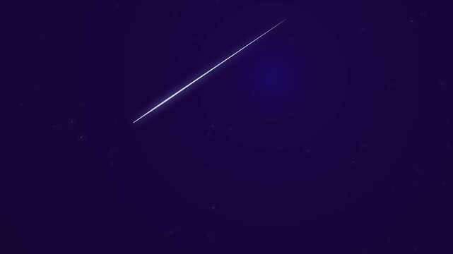 Twinkling starry night background with shooting stars on purple space sky