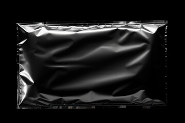 Fototapeta premium Black plastic wrap black background monochrome aluminium.