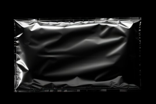 Black plastic wrap black background monochrome aluminium.