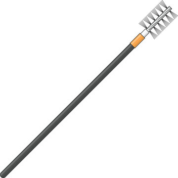 Chimney Sweep Brush Tool Vector Illustration. Clean Icon Design Element Isolated on White Background