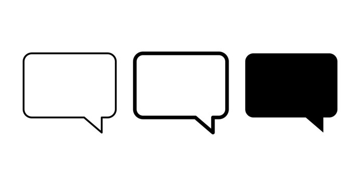 Speech bubble icons in outline and solid styles