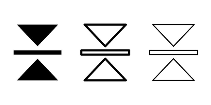 Vector icons of arrows pointing away from a horizontal line
