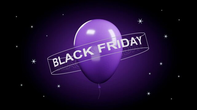 Black Friday sale purple amethyst balloon discount promotion luxury retail banner on dark sparkling background for seasonal shopping campaigns online store offers advertising and commercial marketing