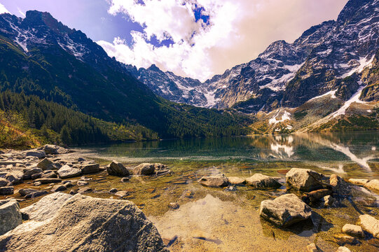 Morskie Oko Lake in Tatra Mountains National Park, Poland